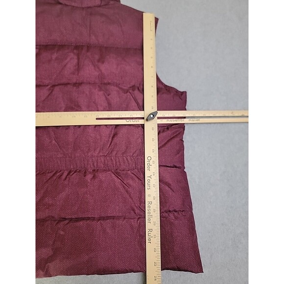 Lands End Puffer Vest Womens M Purple Feather Down Snaps Pockets Outdoor Hiking - Picture 10 of 12